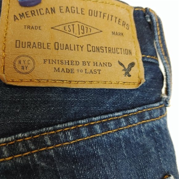 American Eagle Men's Blue Jeans 36x30 Straight Cut Relaxed Fit - Picture 7 of 9